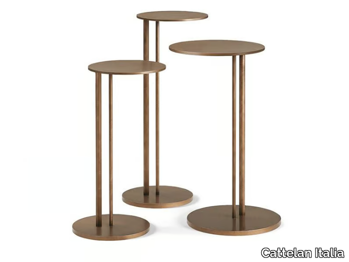 STING BRUSHED - Round steel coffee table _ Cattelan Italia