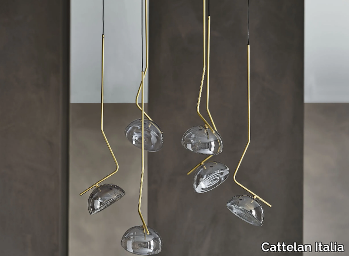 SUNSET - Brass and crystal pendant lamp _ Cattelan Italia