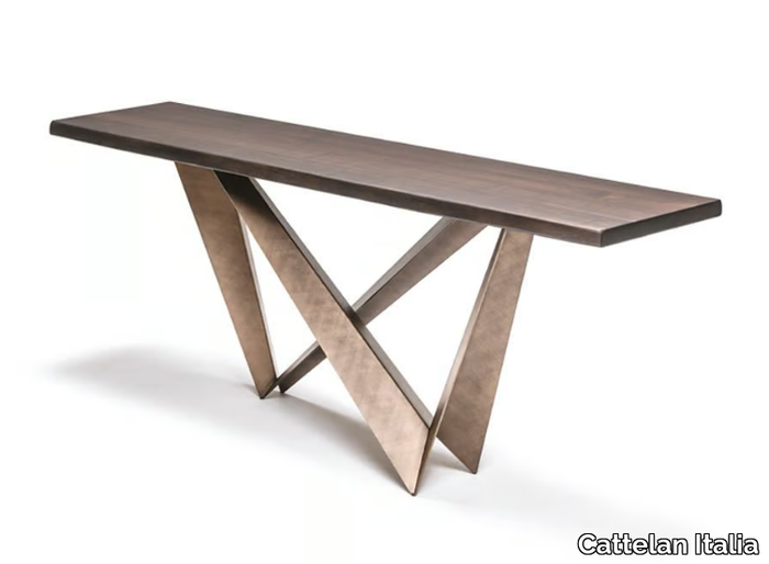 WESTIN - Rectangular steel and wood console table _ Cattelan Italia