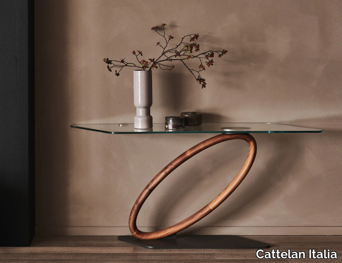 TOUR - Rectangular wood and glass console table _ Cattelan Italia