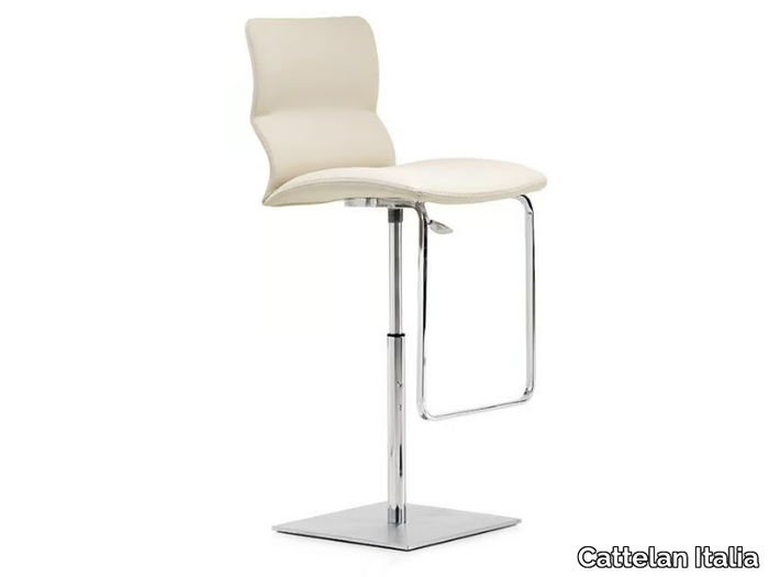 VICTOR - Swivel leather stool height-adjustable _ Cattelan Italia