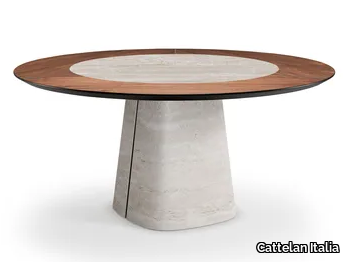 RADO KER-WOOD ROUND - Wood and ceramic round table _ Cattelan Italia