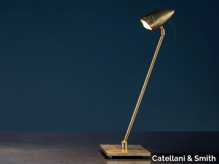 CICLOITALIA - LED adjustable brass desk lamp _ Catellani & Smith