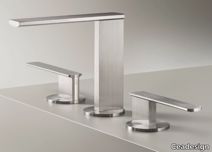 AYLA - 3 hole countertop stainless steel washbasin tap _ Ceadesign