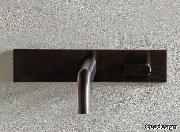 SIXTY 08 - Hydroprogressive wall-mounted stainless steel washbasin mixer _ Ceadesign