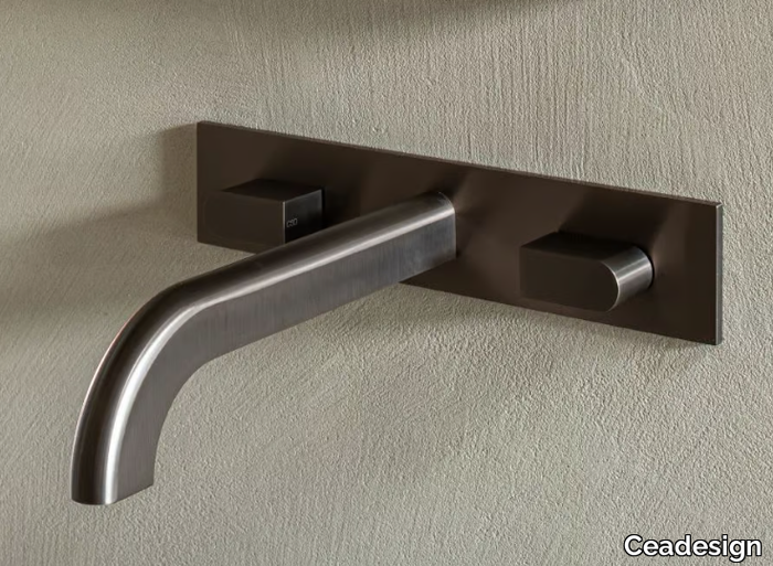 SIXTY 02 - Wall-mounted stainless steel washbasin tap _ Ceadesign