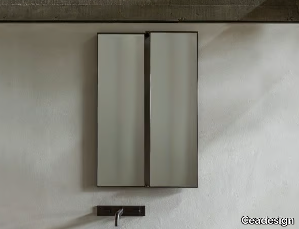 SIXTY 80 - Rectangular travertine bathroom mirror _ Ceadesign