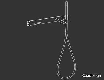 CUT PLUS 31 - Wall-mounted stainless steel bathtub mixer with hand shower _ Ceadesign