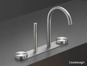 GIOTTO 113 - Hydroprogressive stainless steel bathtub mixer with hand shower _ Ceadesign