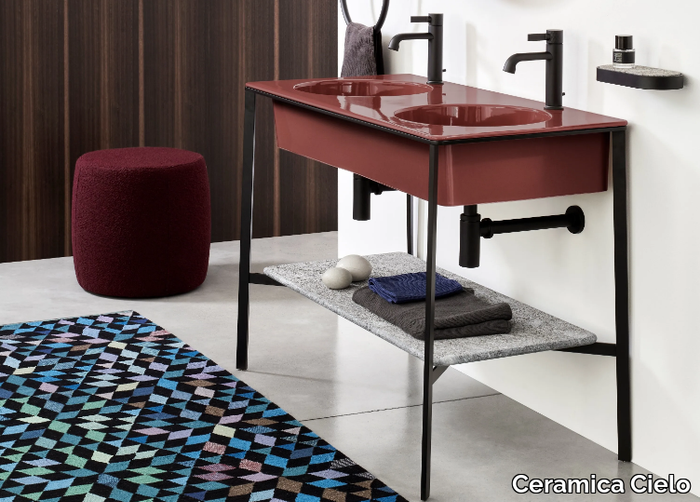 CATINO DOPPIO - Double floor-standing vanity unit _ Ceramica Cielo