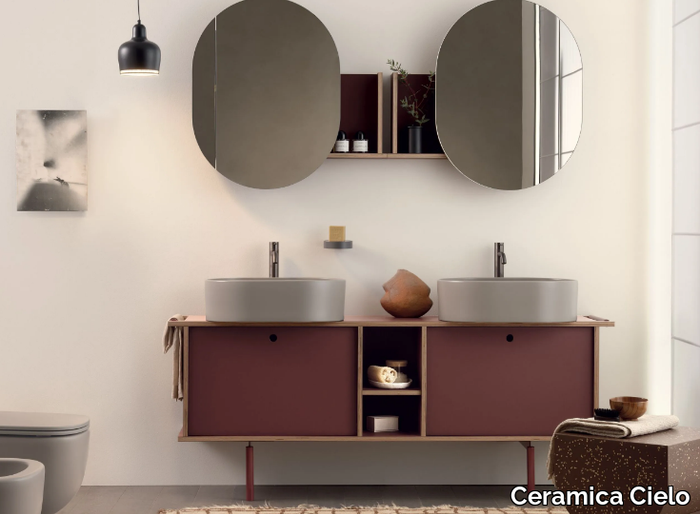 THEO 175 - Sectional double Fenix-NTM® vanity unit with integrated washbasin _ Ceramica Cielo