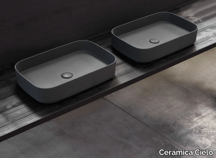 SHUI COMFORT - Countertop rectangular ceramic washbasin _ Ceramica Cielo