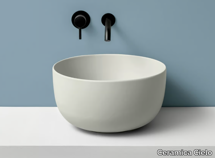 ERA - Countertop round ceramic washbasin _ Ceramica Cielo