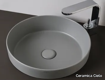 ENJOY - Semi-inset round single ceramic washbasin _ Ceramica Cielo