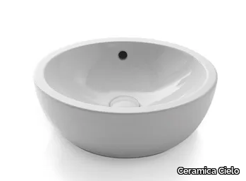 SHUI - Round ceramic washbasin with overflow _ Ceramica Cielo