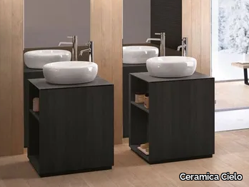 FLUID - Countertop round ceramic washbasin _ Ceramica Cielo