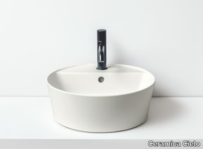 HANDY - Countertop round ceramic washbasin _ Ceramica Cielo