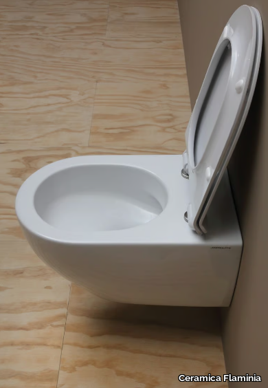 APP GOCLEAN - Contemporary style rimless wall-hung ceramic toilet _ Ceramica Flaminia