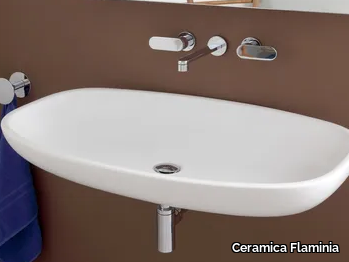 NUDA - Wall-mounted ceramic washbasin _ Ceramica Flaminia