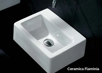 ACQUABABY - Countertop rectangular wall-mounted ceramic handrinse basin _ Ceramica Flaminia