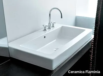 ACQUAGRANDE 100 - Inset rectangular ceramic washbasin _ Ceramica Flaminia