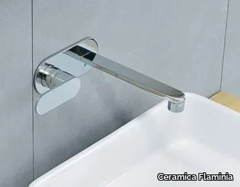 ONE - Wall-mounted single handle washbasin mixer with plate _ Ceramica Flaminia