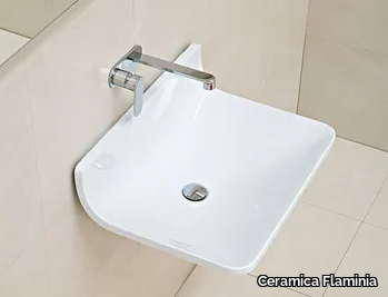 PLATE - Wall-mounted ceramic washbasin _ Ceramica Flaminia