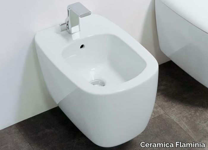 MONO' - Wall-hung ceramic bidet with overflow _ Ceramica Flaminia