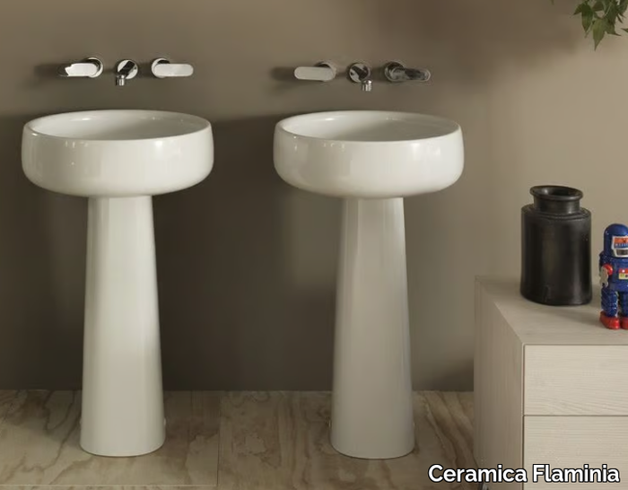 BONOLA 50 - Freestanding round white-paste washbasin _ Ceramica Flaminia