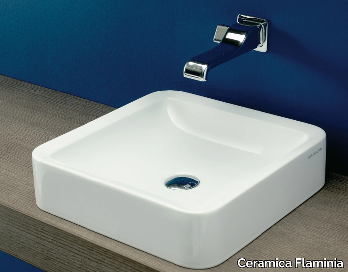 NILE 40 - Design countertop square ceramic washbasin _ Ceramica Flaminia