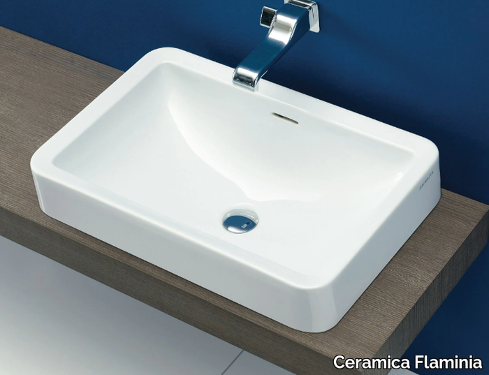 NILE 62 - Inset ceramic washbasin with overflow _ Ceramica Flaminia