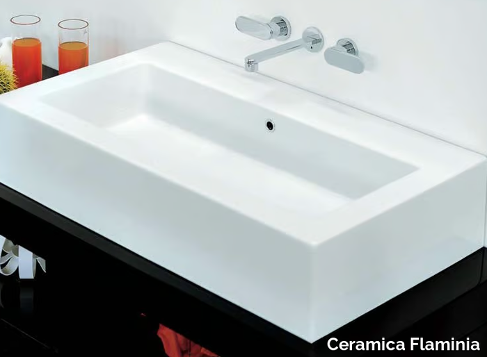 ACQUAGRANDE 100 - Countertop/wall-hung ceramic washbasin _ Ceramica Flaminia