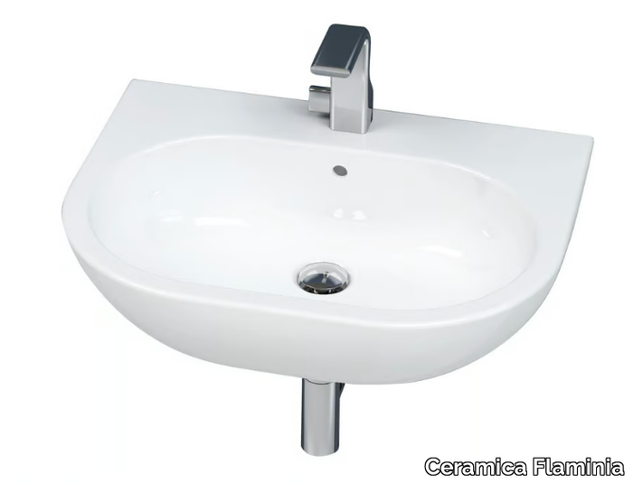 PASS 62 - Countertop wall-mounted ceramic washbasin with overflow _ Ceramica Flaminia