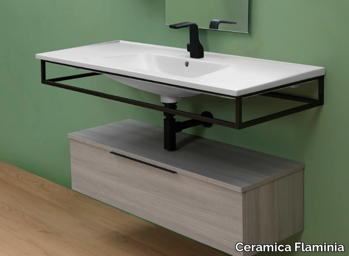 BLOOM - Wall-mounted washbasin with towel rail _ Ceramica Flaminia