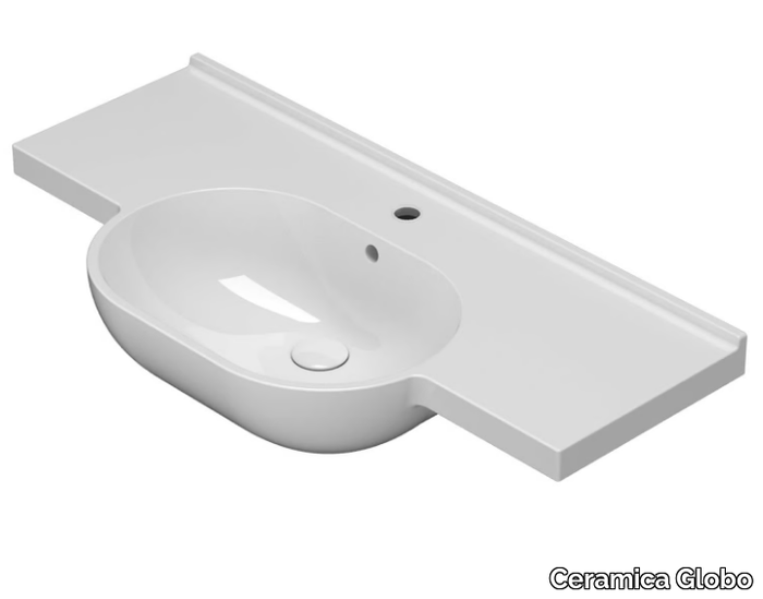 MODE - ME100 - Single ceramic washbasin with overflow _ Ceramica Globo