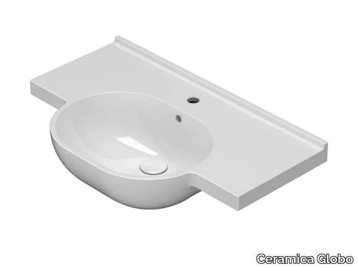 MODE - ME080 - Single ceramic washbasin with overflow _ Ceramica Globo