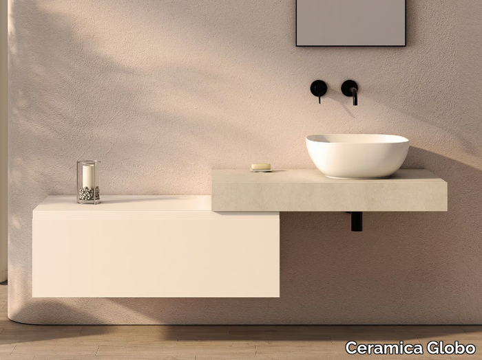 I MAESTRI COMPOSITION 4 - Wall-mounted vanity unit with integrated washbasin _ Ceramica Globo