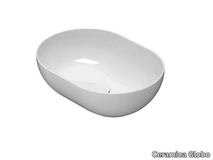 T-EDGE - B6O50 - Single countertop oval Globothin® washbasin _ Ceramica Globo