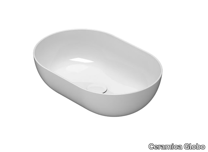 T-EDGE - B6O54 - Oval countertop single Globothin® washbasin _ Ceramica Globo