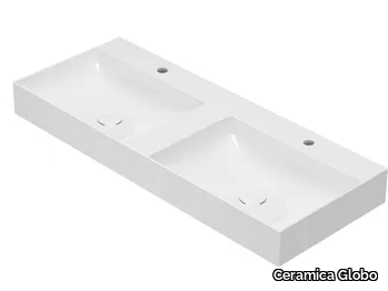 T-EDGE - B6R120 - Rectangular double Globothin® washbasin _ Ceramica Globo