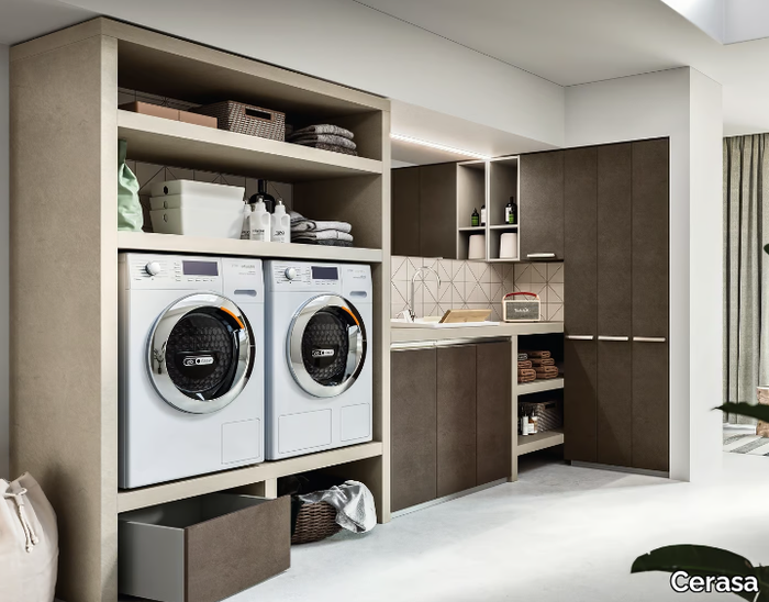 REGOLA COMP.5 - Sectional wooden laundry room cabinet _ Cerasa