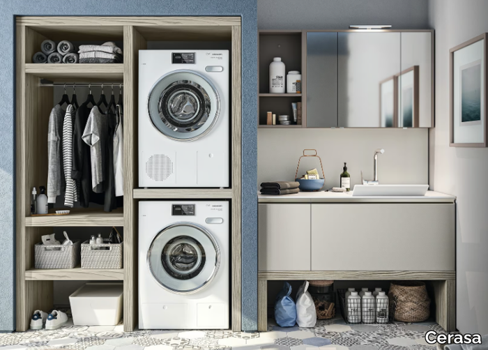 REGOLA COMP.1 - Sectional laundry room cabinet with sink _ Cerasa