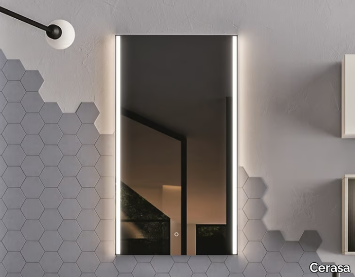 MUSIC - Rectangular bathroom mirror with Bluetooth connection _ Cerasa