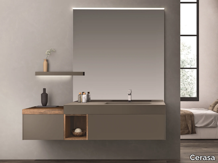 CARTABIANCA - Wall-mounted vanity unit with drawers with mirror _ Cerasa