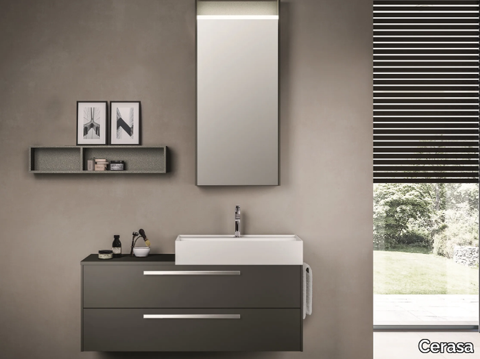 CARTABIANCA - Wall-mounted engineered wood vanity unit with drawers _ Cerasa