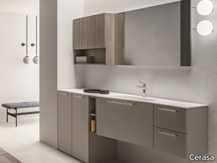 CARTABIANCA - Lacquered laundry room cabinet with sink for washing machine _ Cerasa