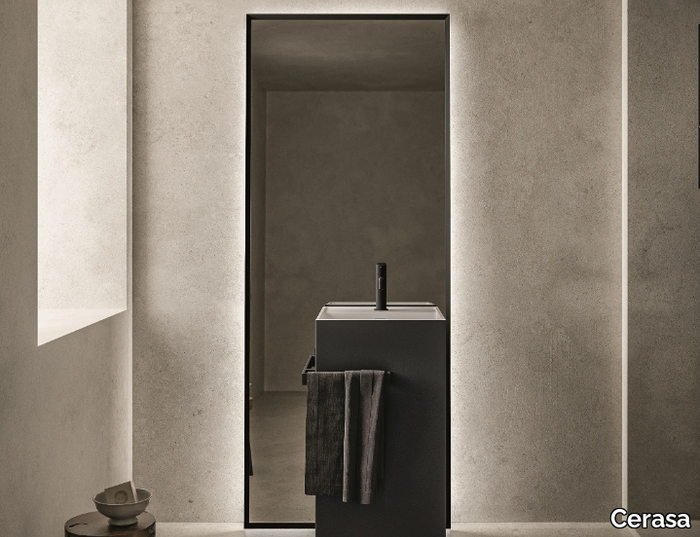 LOFTY 2 - Freestanding bathroom mirror with integrated lighting _ Cerasa