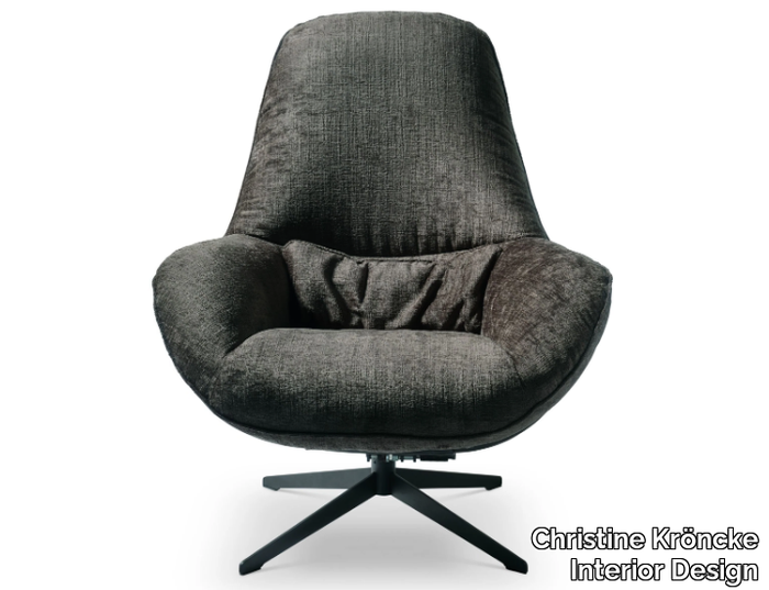 MOMO LOUNGE - Swivel fabric armchair with 4-spoke base with armrests _ Christine Kröncke Interior Design