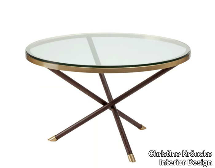 PUNTA NAVE - Round wood and glass coffee table _ Christine Kröncke Interior Design