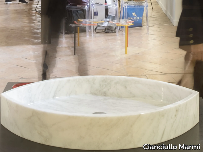 PISCIS - Countertop Statuary marble washbasin _ Cianciullo Marmi